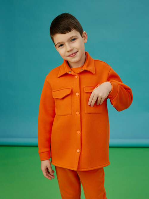 Школьная рубашка booms, размер 116, оранжевый