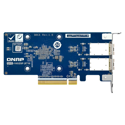QNAP Сетевая карта/ QNAP QXG-10G2SF-X710 LAN Expansion Card, PCIe Gen3 x8, 2 x SFP+ ports (10Gbps/1Gbps)