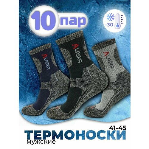 фото Мужские носки alaska, 10 пар, размер 41-47, серый