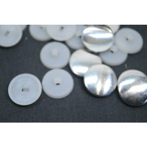 Заготовка для обтяжки пуговиц (уп.100шт) №36 (23мм) пластик цв. белый