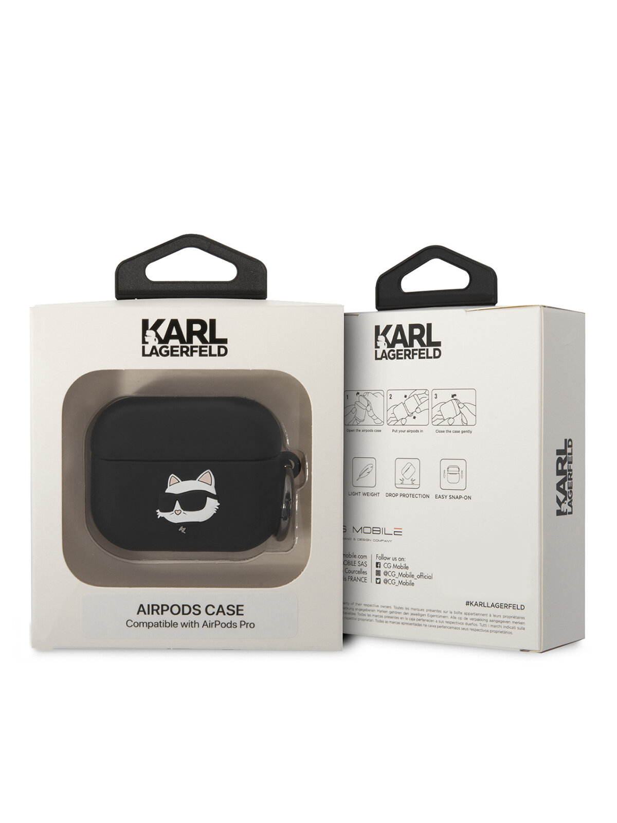 Lagerfeld для Airpods Pro чехол Silicone case with ring NFT 3D Choupette Black