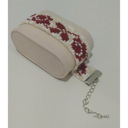 фото Браслет, металл, стекло, 1 шт., бордовый fsb1