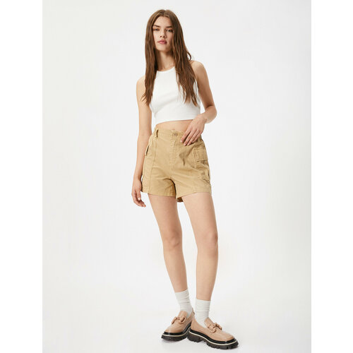 фото Шорты koton, размер 42, бежевый