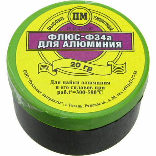 Флюс для алюминия Ф-34а, в банке 20гр connector флюс ф 34а 50 мл f64a 50