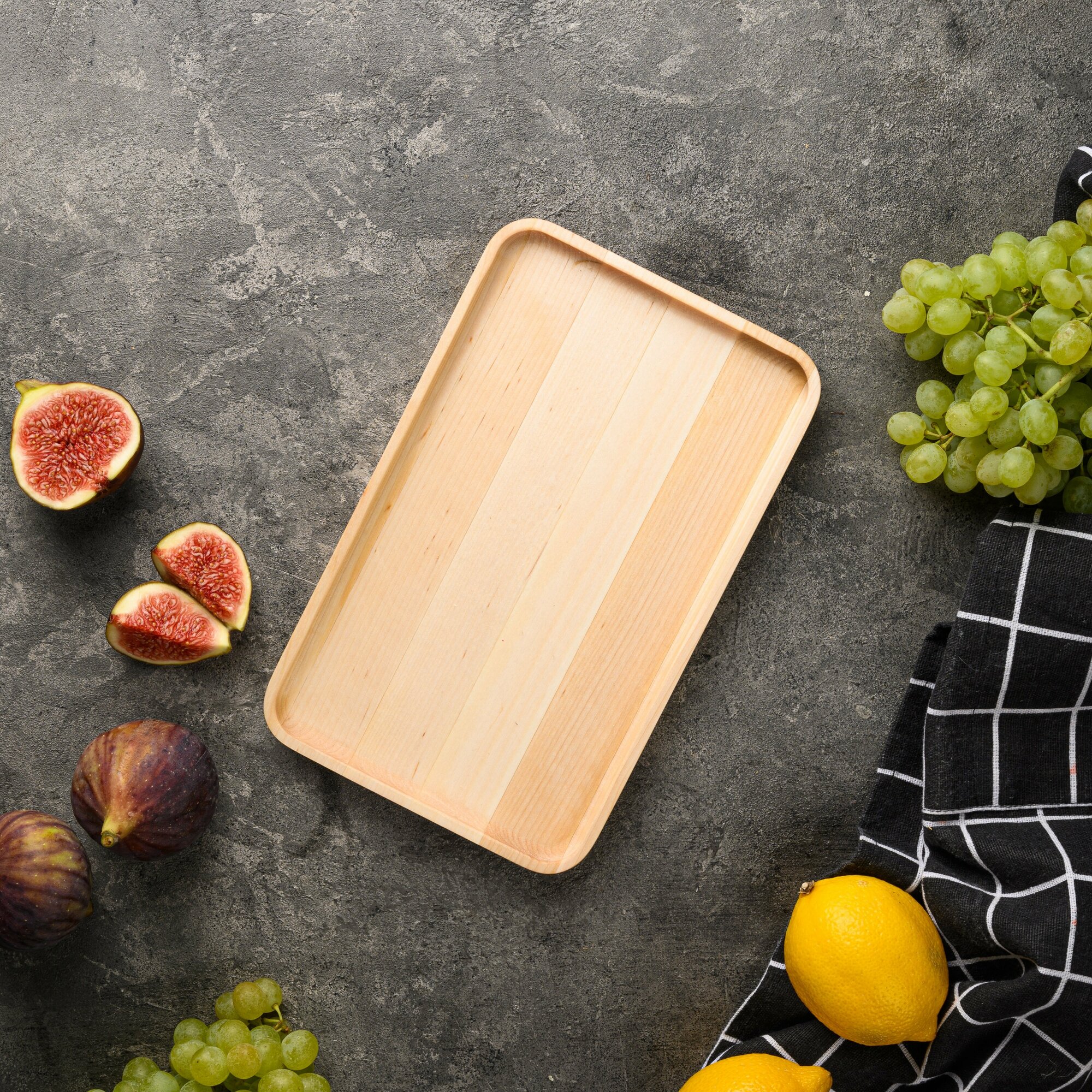 фото Поднос деревянный "Betula White" 24x15