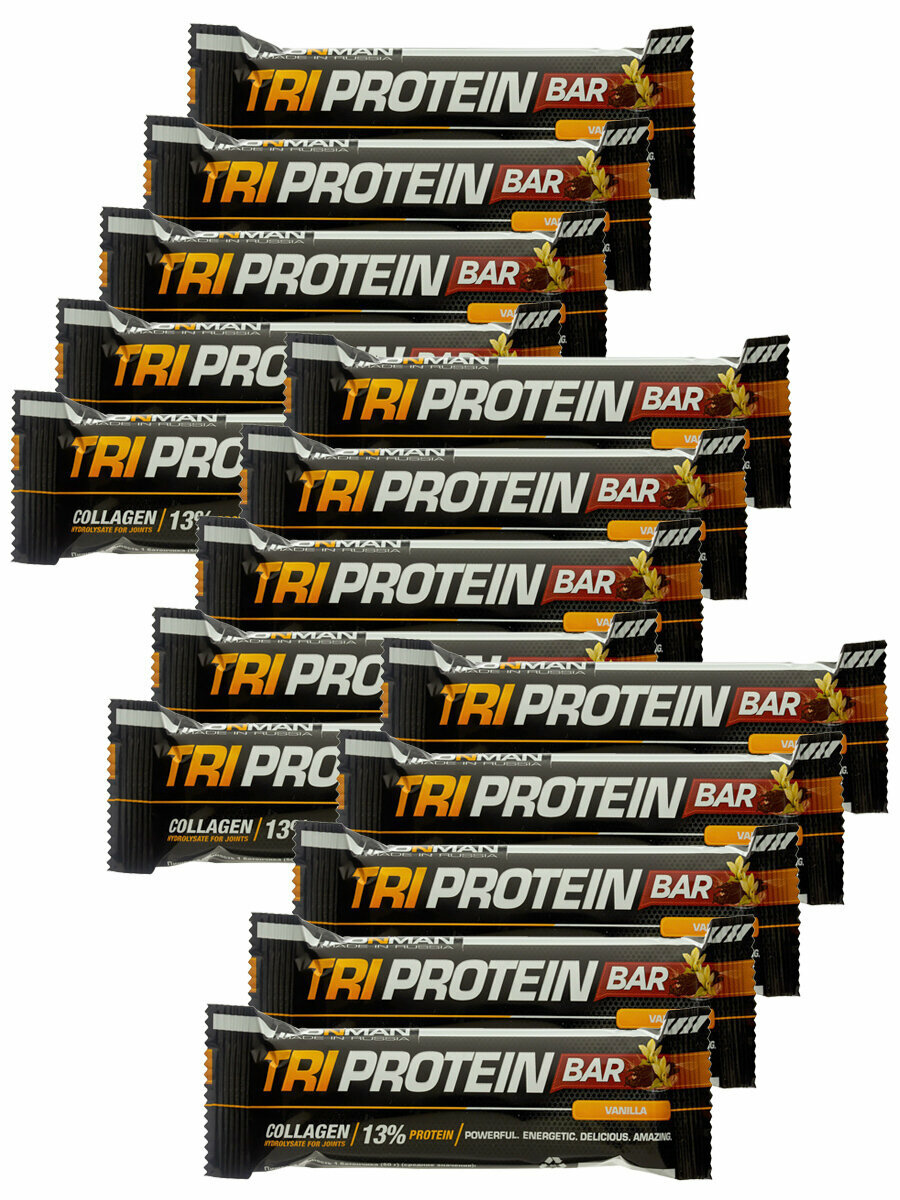 Ironman, TRI Protein bar, 15х50г (ванильный)