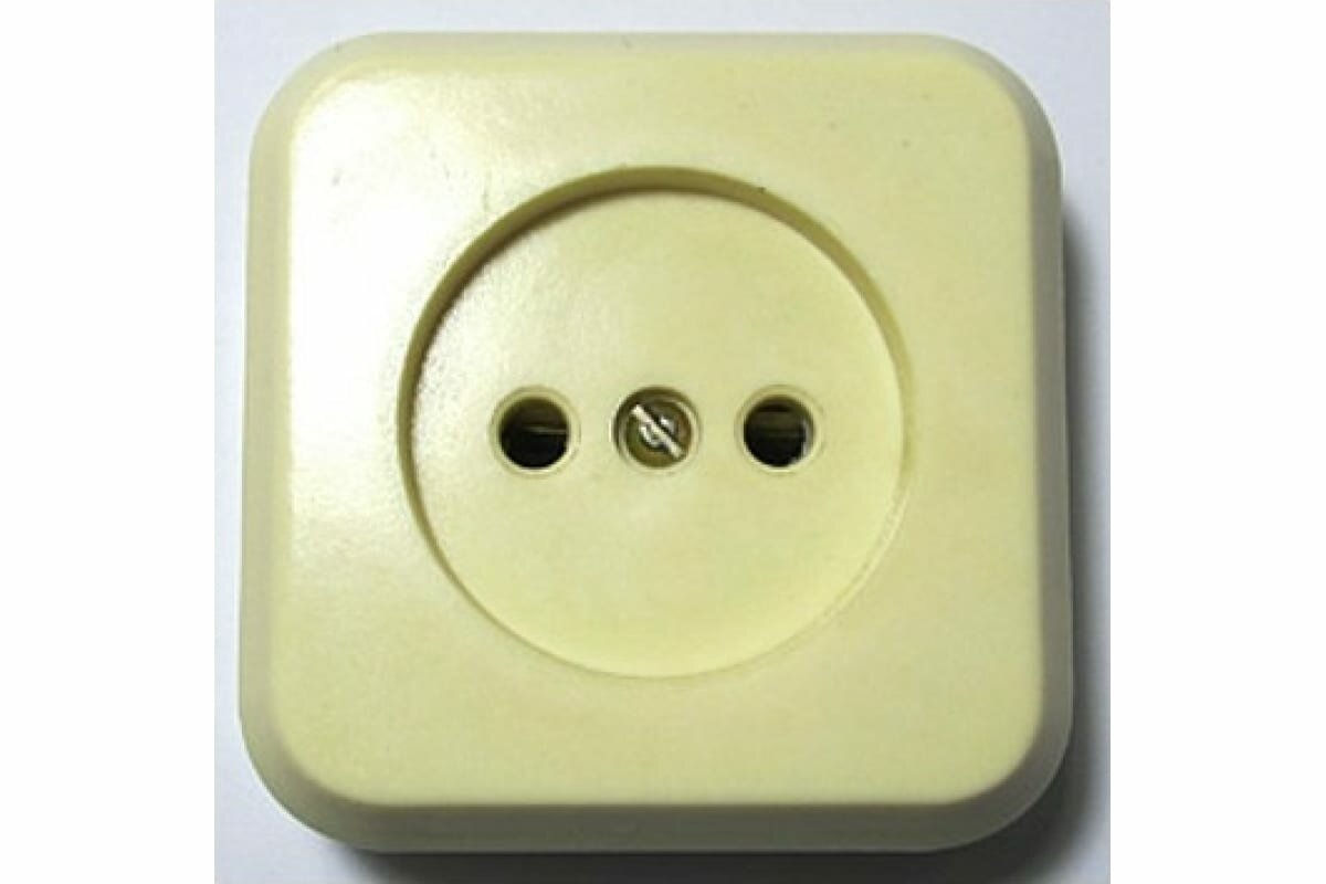 фото Розетка ООО Ливны-Электро РА 10-007 квадратная, слоновая кость РАф 721