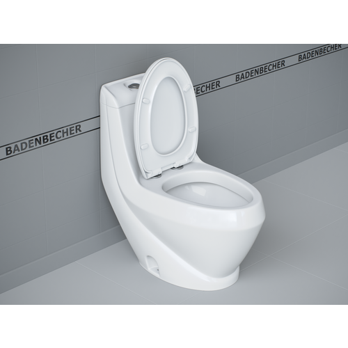Напольный унитаз моноблок BADENBECHER 8616AW крышка-сиденье микролифт в комплекте
