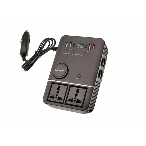 Разветвитель прикуривателя OLESSON 1662 1выход4USB2Type-C2розетки 2500₽