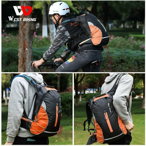 Спортивный рюкзак West Biking 16л черно-оранжевый