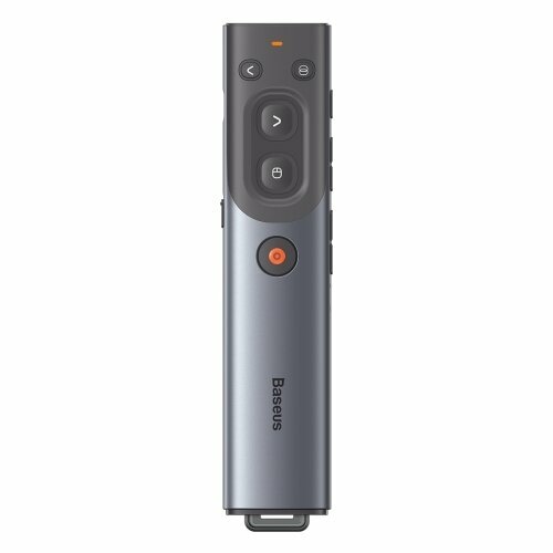 Беспроводной презентер Baseus Orange Dot Al Wireless Presenter, Red Laser 100 m, 300 mAh, Cерый беспроводной презентер baseus orange dot красный лазер серый