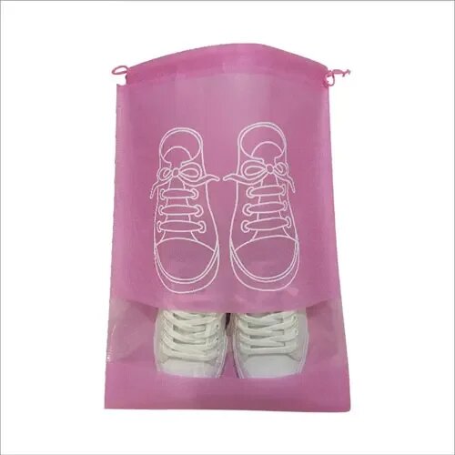Эко-мешки розовые для обуви из дышащего материала