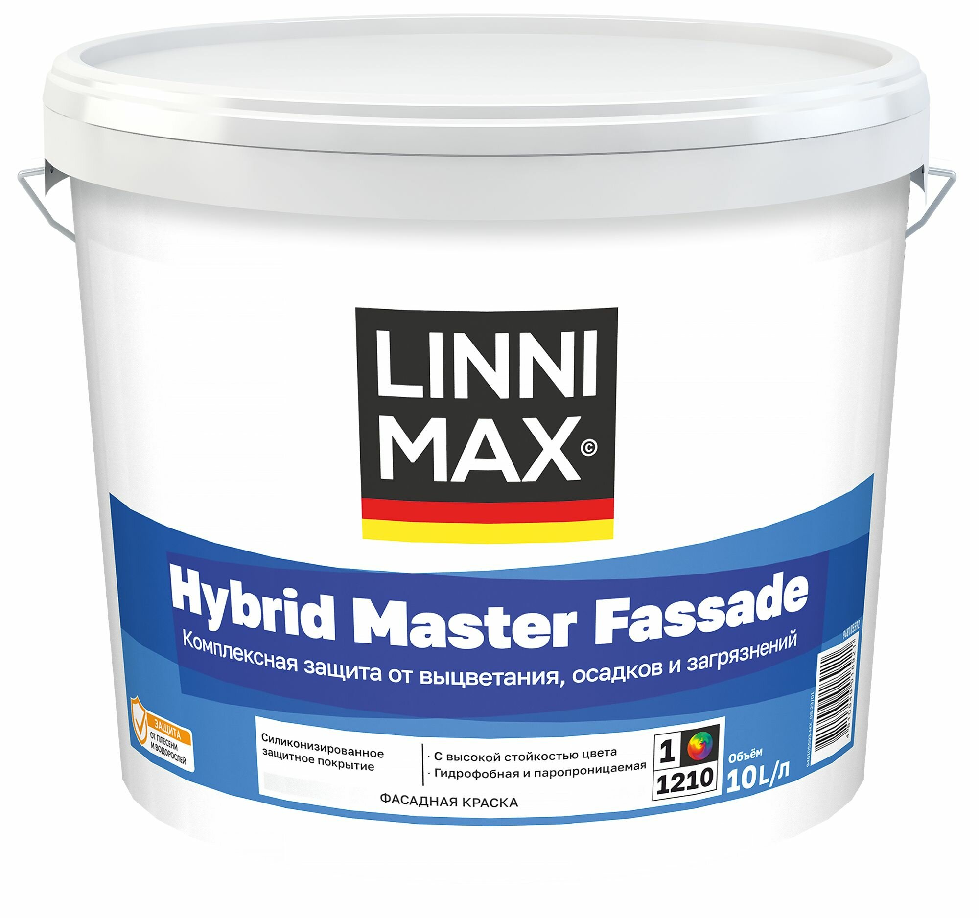 LINNIMAX HYBRID MASTER FASSADE краска фасад водно-дисп с силикон для нар раб мат база 1 10 л объект