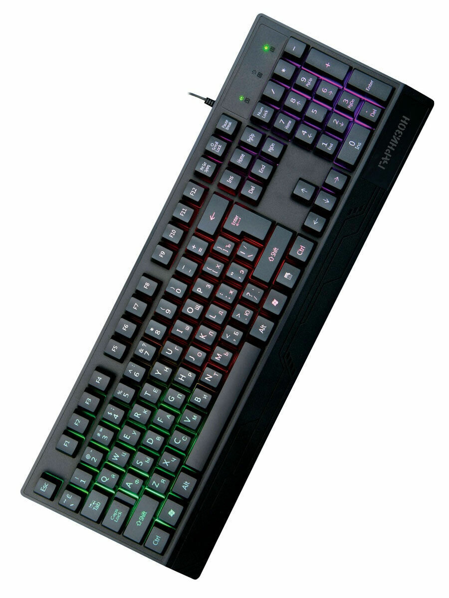 Клавиатура Гарнизон USB, черный, 104 клавиши, подсветка Rainbow, кабель 1.5м - фото №16