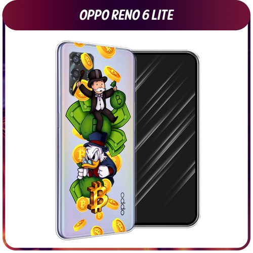 Силиконовый чехол на Oppo Reno 6 Lite / Оппо Рено 6 Лайт Scrooge McDuck and Monopoly, прозрачный силиконовый чехол no probllama на oppo reno 6 lite оппо рено 6 лайт