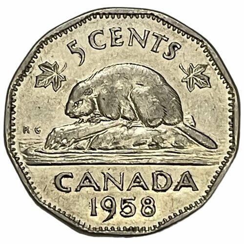 канада 5 центов 2011 г Канада 5 центов 1958 г.