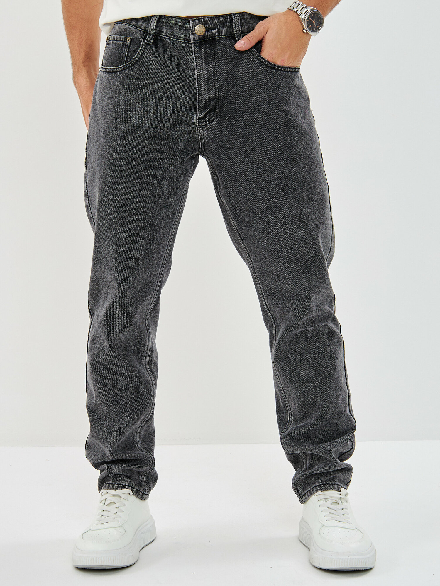 Джинсы бананы JOHN LUCCA джинсы банан, размер 33, серый (016) — фото 1