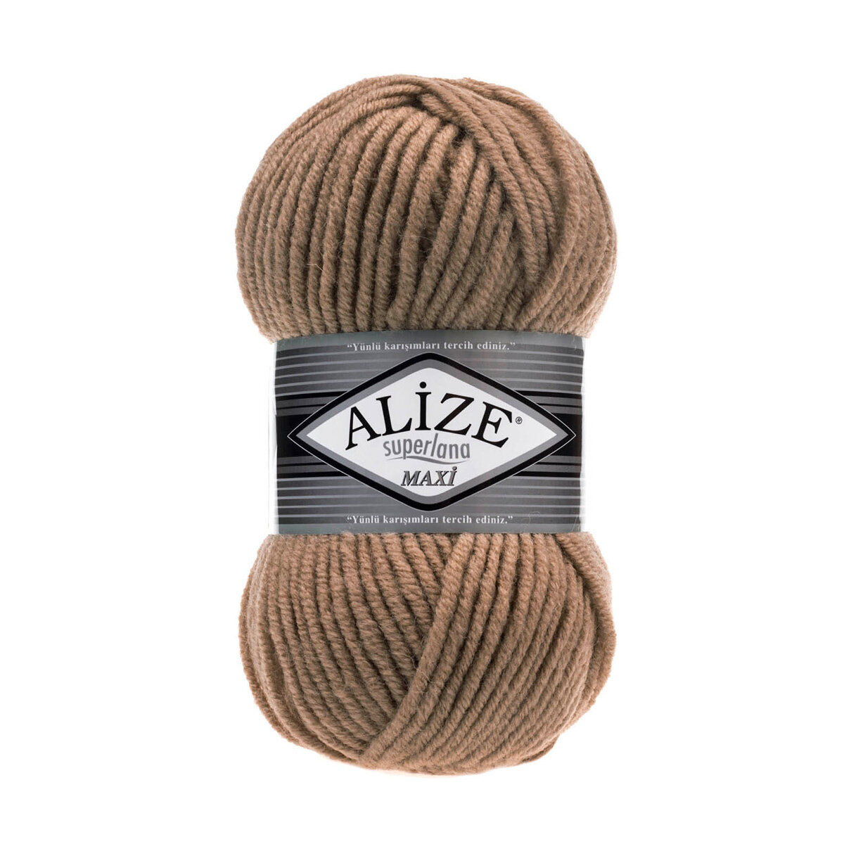 Пряжа для вязания ALIZE 'Superlana maxi', 100г, 100м (75% акрил, 25% шерсть), ТУ (466 тёмно-бежевый), 5 мотков