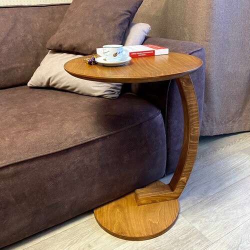 Журнальный столик, Стол придиванный, Приставной круглый столик, деревянный, 45х45х60 см