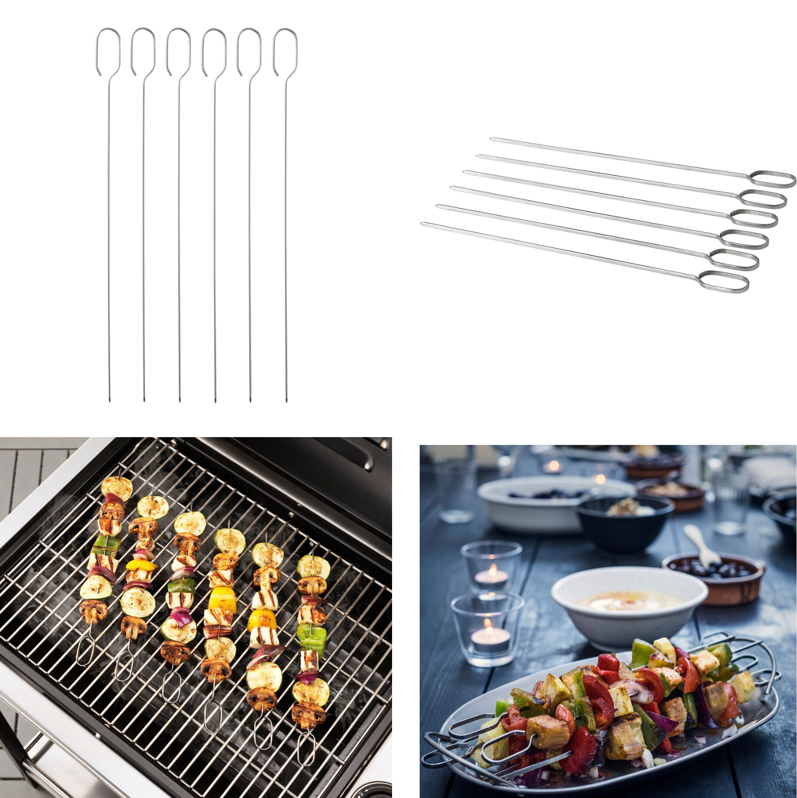 GRILLTIDER набор шампуров, 30см, 6 шт, сталь/шампура к подносу IKEA - фотография № 1