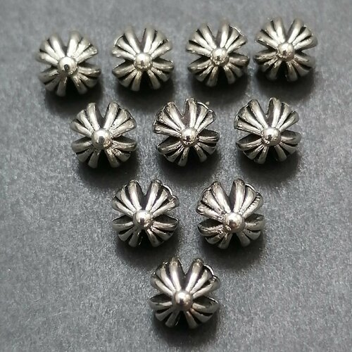 Бусины-разделители 7х7х7мм отверстие 08мм 10 штук 229₽