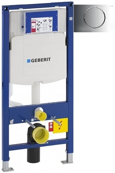 Инсталляция для унитаза Geberit Duofix Sigma 10 111.300.00.5 + 111.815.00.1 + 115.758. KH.5 с кнопкой смыва хром/матовый хром/хром