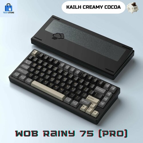Игровая клавиатура WOB Rainy 75 pro Kailh Creamy Cocoa Английская раскладка черная 1819900₽