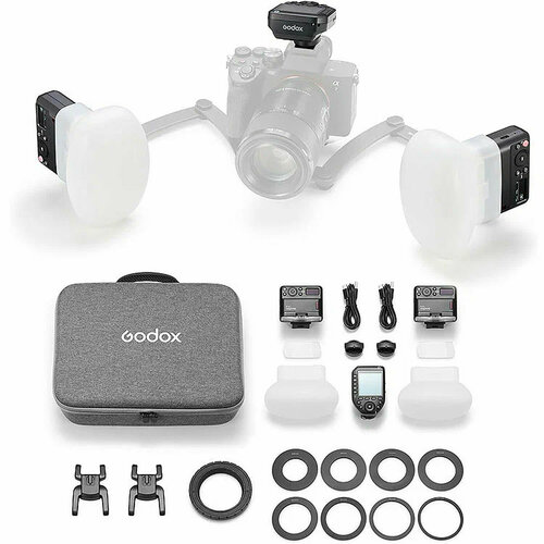 Комплект импульсных осветителей Godox MF12-DK1 для макросъемки 31800₽