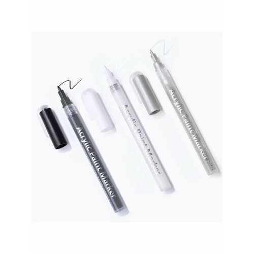 Born Pretty набор маркеров для ногтей черный белый серебро 591₽