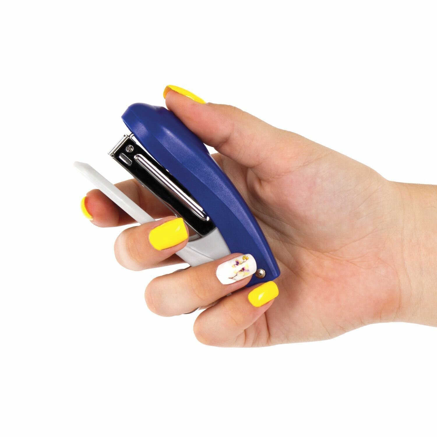 Степлер Brauberg № 10, с скобами в комплекте, синий — фото 1