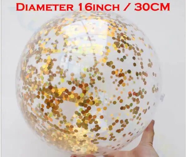 Надувной прозрачный мяч с блестками XUANGOUXGCN Model B 30CM