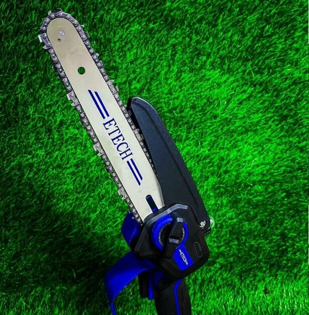 Кусторезы Аккумуляторные Аккумуляторная цепная мини-пила ETECH NS-18/8BL (бесщеточная, 20.5 см, 2 АКБ, 2 цепи )