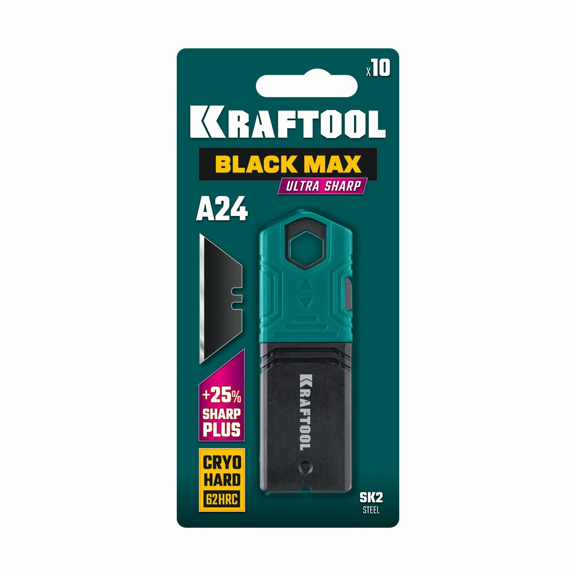 KRAFTOOL BlackMax-A24, 10 шт, трапециевидные лезвия (09624-S10) — фото 1