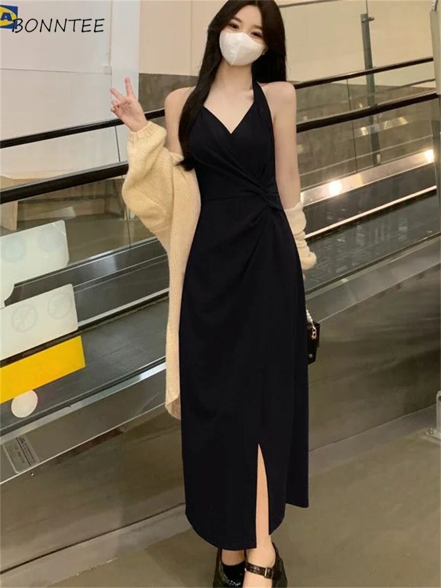 Сарафан BONNTEE Весна-лето 2025, размер L, черный