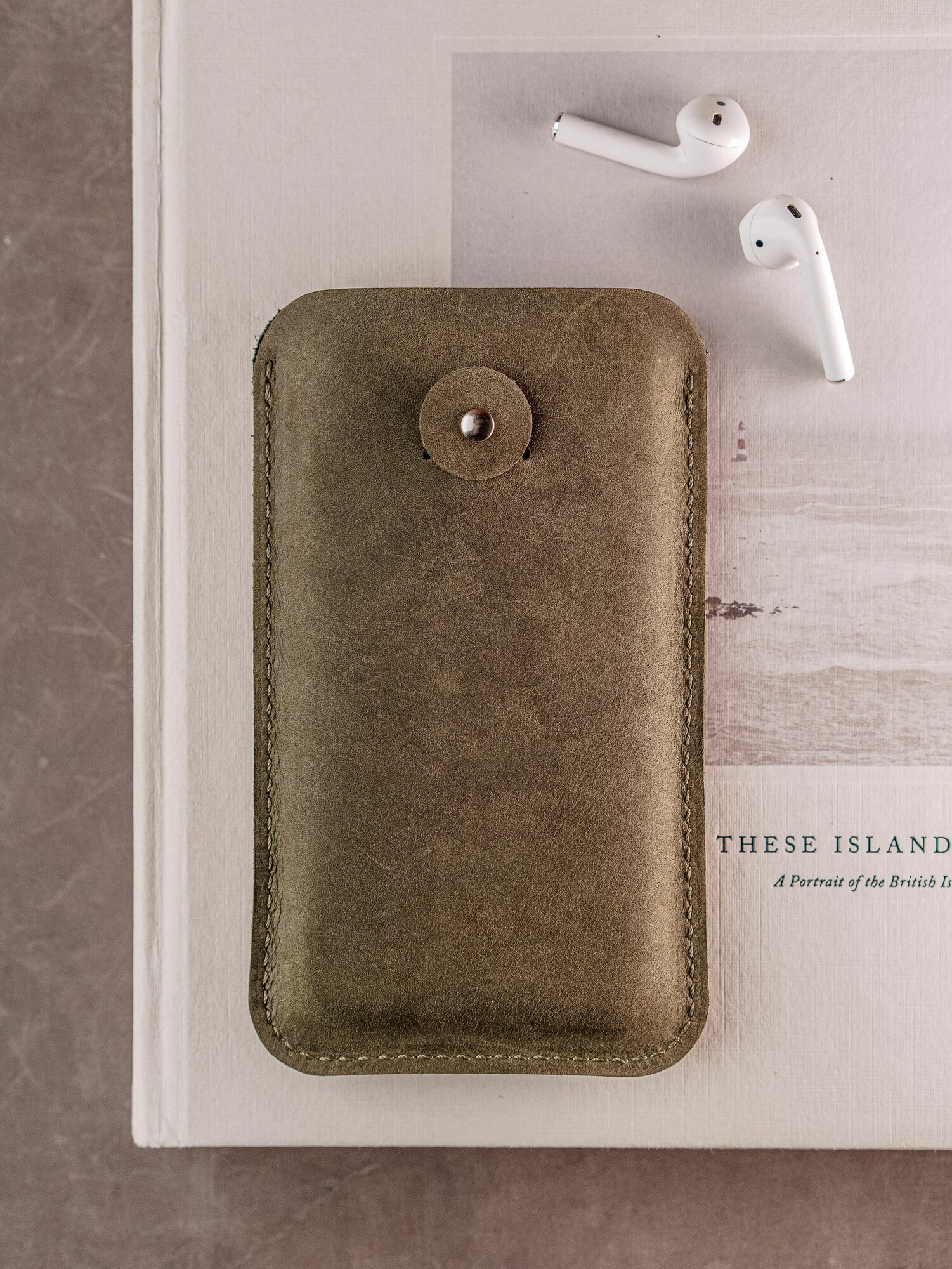 Кожаный чехол для телефона/Футляр для сматрфона из натуральной кожи