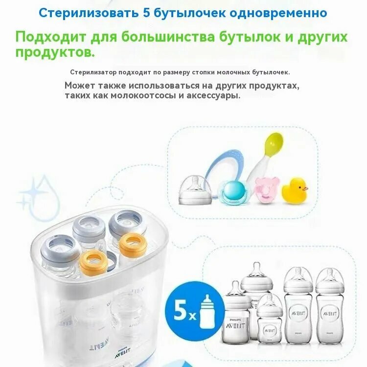 Изображение Philips avent SCF922/02 Паровой стерилизатор 2 в 1 для детских бутылочек и сосок-. xz