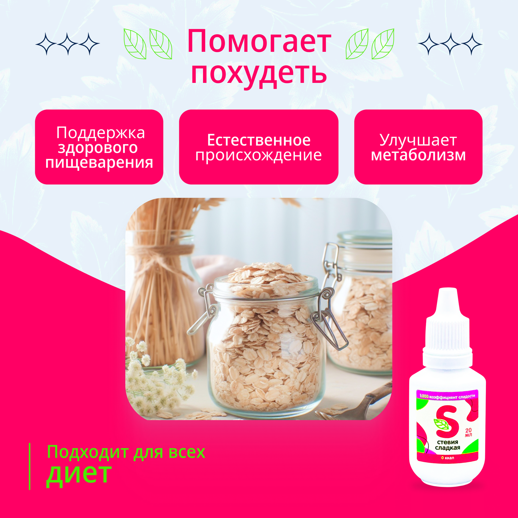 20 мл х 2 шт. Сладкая стевия премиум, заменитель сахара, жидкий подсластитель, сахарозаменитель натуральный на основе стевии, коэффициент сладости 1:300 — фото 1