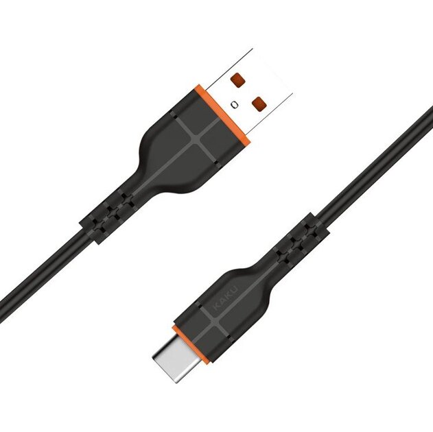 Кабель для быстрой зарядки KAKUSIGA USB-Type-C, 1 метр, черный — фото 1
