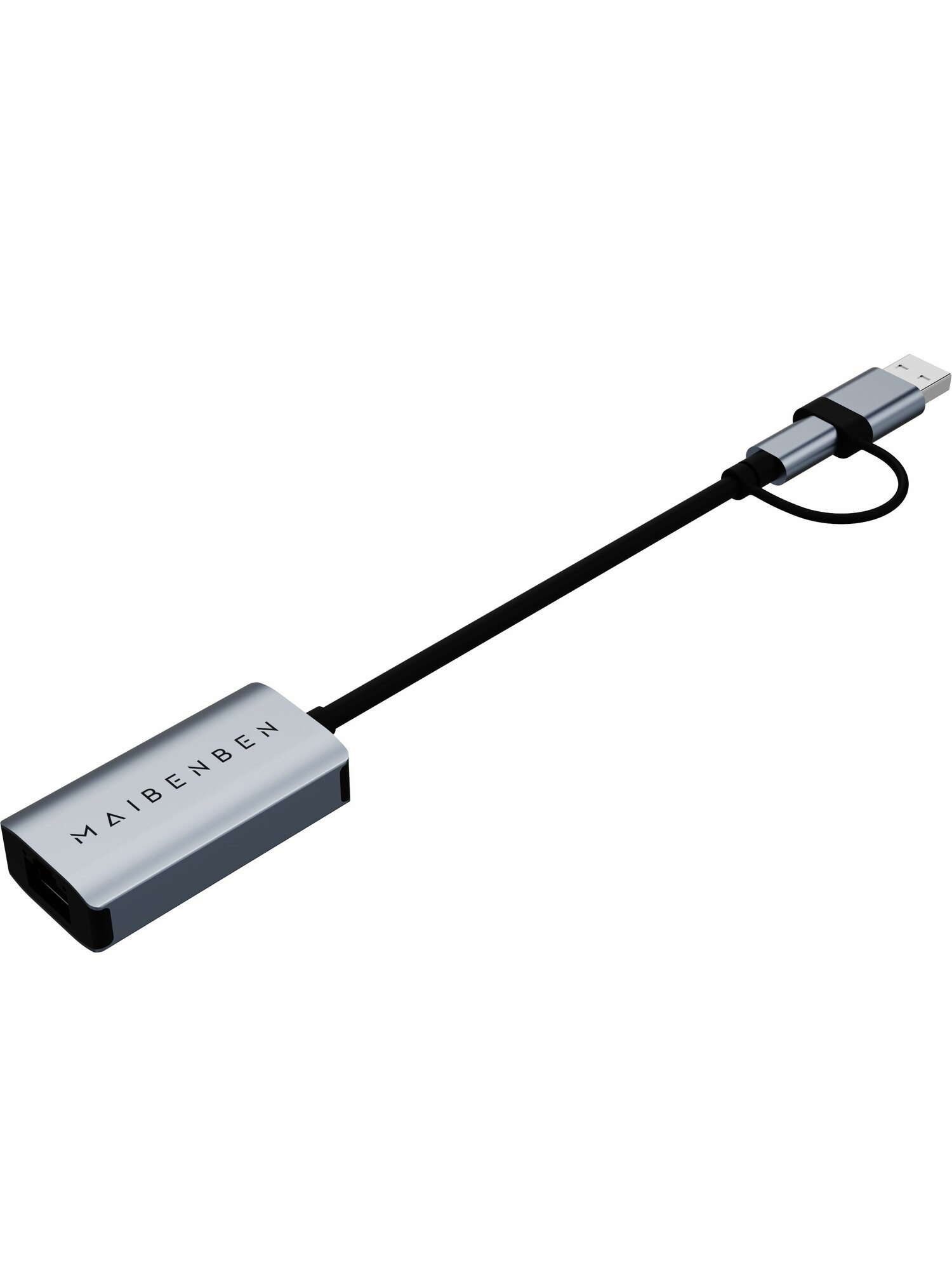 Адаптер MAIBENBEN USB-C/USB-A to RJ45 LAN 1000M (DS02RG0125) — фото 1