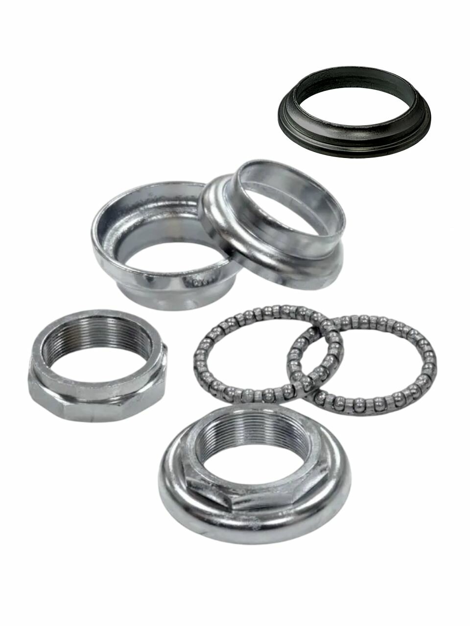 Рулевая резьбовая 1 1/8 для трюковых самокатов серебристая