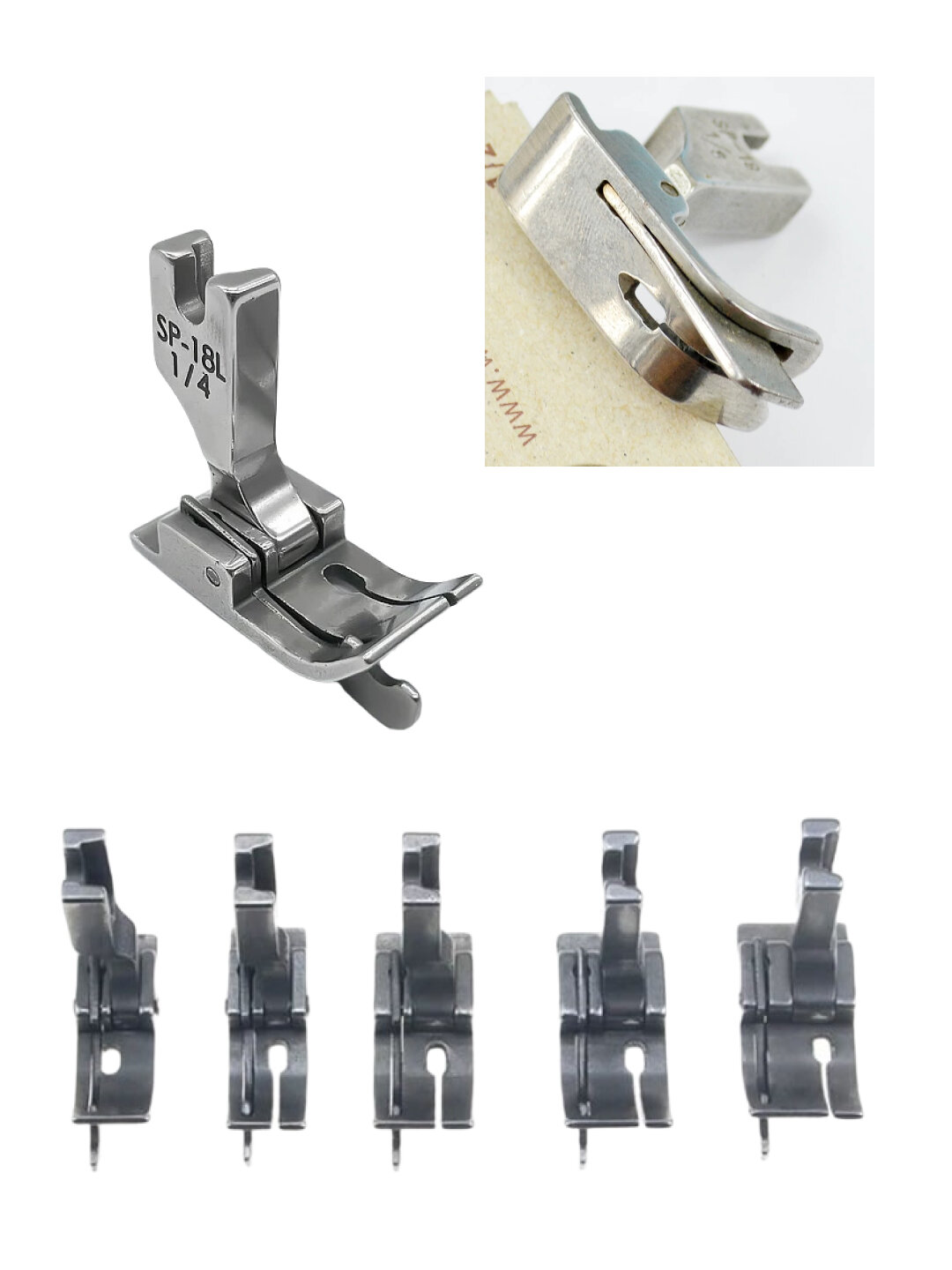 Лапка для промышленных машин левая сторона SP-18 для отсрочки 0,1 - (ровный шов, отстрочка) — фото 1