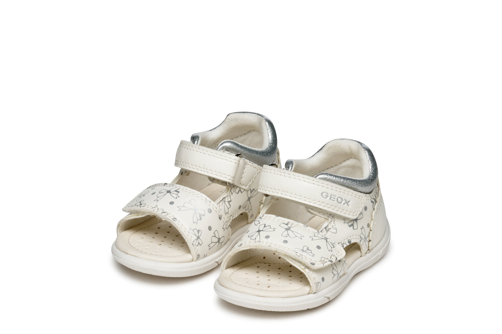 Сандалии GEOX Zapito, размер 21 EU, белый с серебром — фото 1
