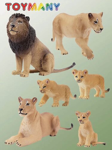 Изображение товара Игровой набор Toymany Лев, с 6 фигурками, коллекционный, в подарочной упаковке