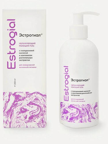 Изображение товара Гель для интимной гигиены Эстрогиал, с гиалуроновой кислотой и алоэ, увлажняющий, 250 мл