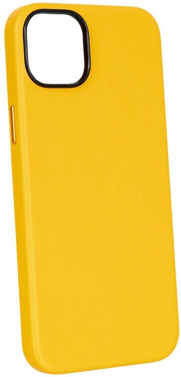 Чехол с MagSafe для iPhone 13 Кожаный (Leather Co)-Жёлтый