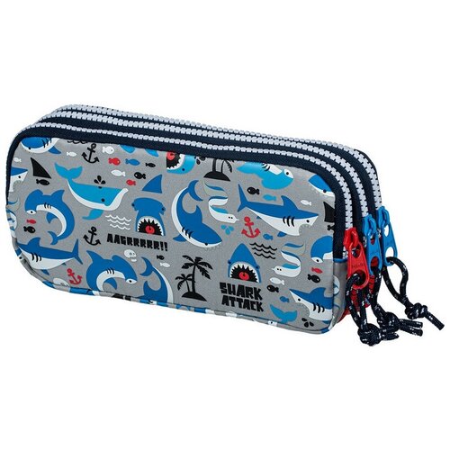 фото Пенал milan shark attack 3 отд., красный, 081135srt