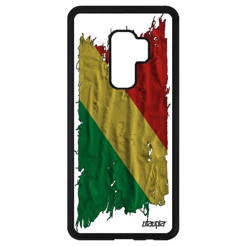 фото Чехол на смартфон galaxy s9 plus, "флаг конго браззавиль на ткани" страна патриот utaupia
