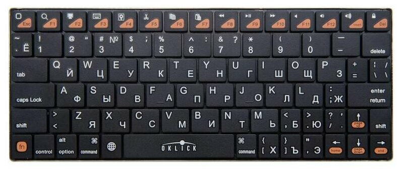 Клавиатура беспроводная OKLICK 840S Wireless Keyboard Black Bluetooth