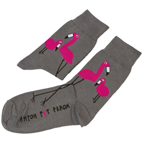 Носки St. Friday, размер 42-46, серый, розовый носки unisex st friday socks все обожают розовых фламинго размер 42 46