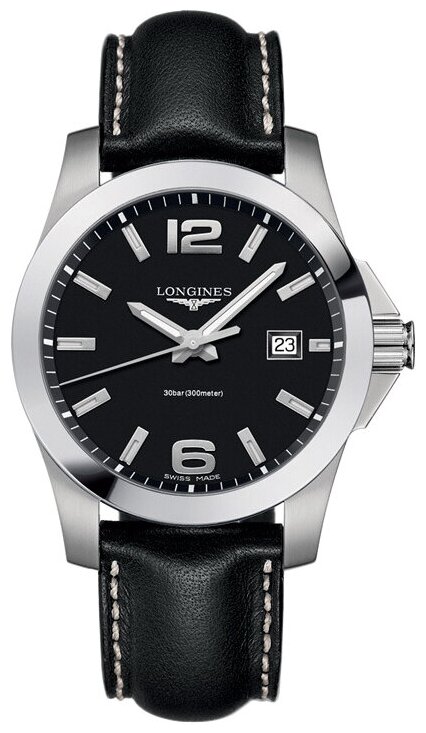 Наручные часы LONGINES Conquest, серебряный, черный